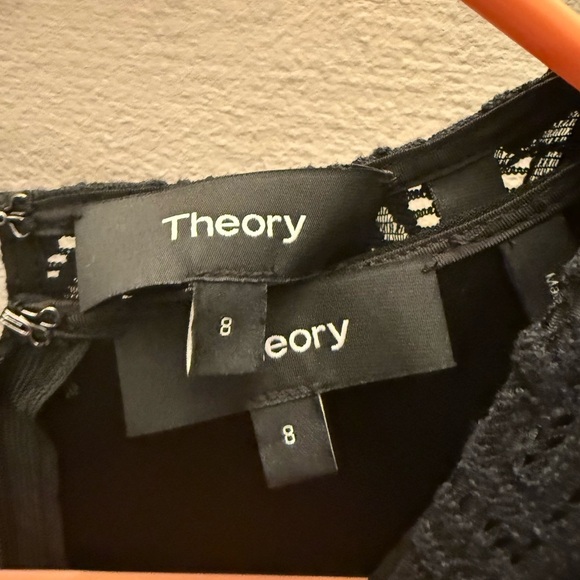 Theory Louise 2 in 1 Lace Mini Dress, Black, US 6, MSRP $345 dress size 8 - Picture 2 of 6